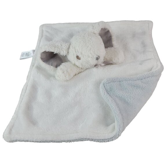 Nuby Rabbit Lovey Plush White Gray Blue 12" Square Long Eared Easter Bunny - Picture 3 of 11